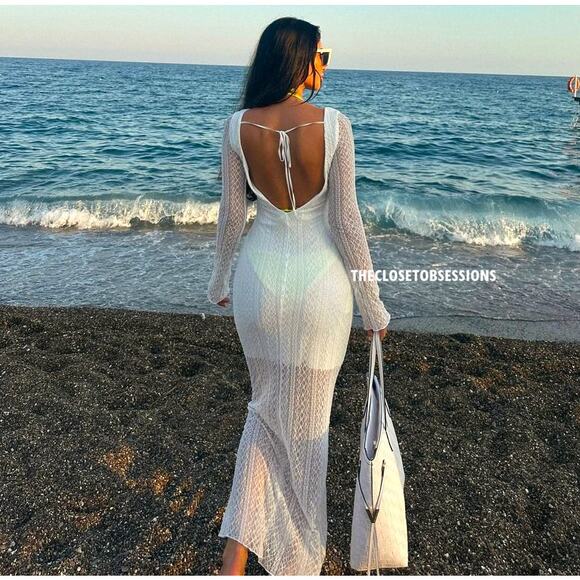 ZARA BLOGGER FAVE!!! Open Back Maxi Dress NWT - Picture 10 of 16